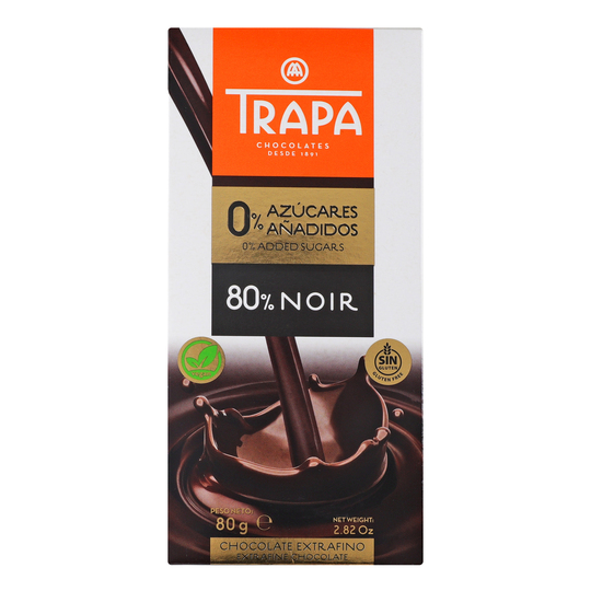 Шоколад темний 80% без цукру Trapa 80г