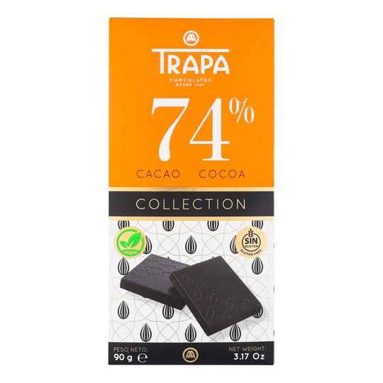 Шоколад тем. 74% веган Trapa 90г