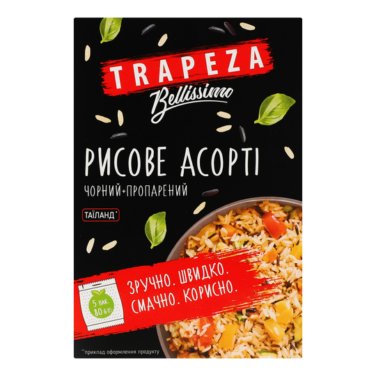 Рис шліф.довгоз.чорн.+ пр.Трапеза 5*80г