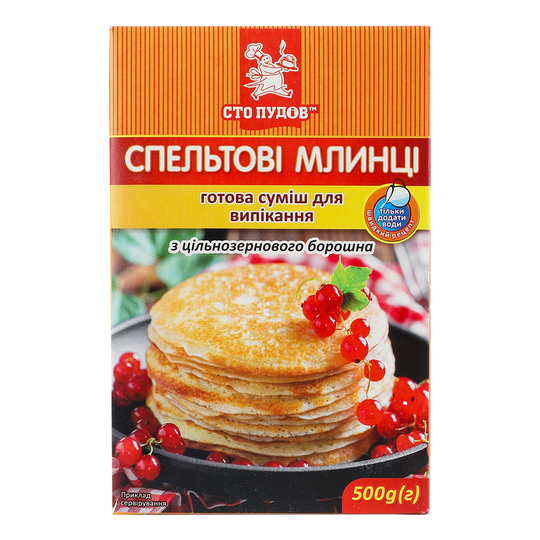 Суміш д/вип.млинці спельт.Сто пудів 500г