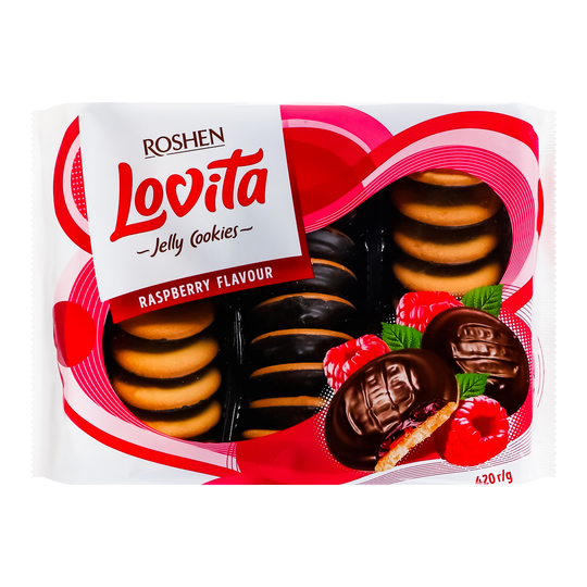 Печиво здоб.Lovita малина Roshen 420г