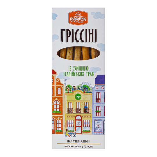 Гріссіні італ. трави Рум'янець уп. 125г