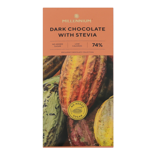 Шоколад чор.зі стев.74% Millennium 100г