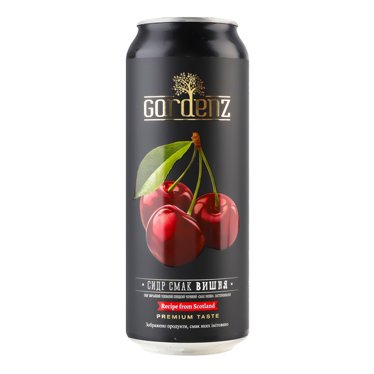 Сидр Gardenz вишня 5,4% 0,5л з/б