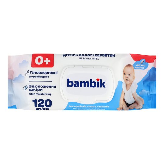 Серветки вол.дит. вів.мол Bambik 120шт