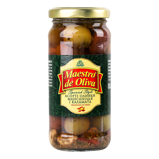 Оливки асорті Maestro de Oliva с/б 240г