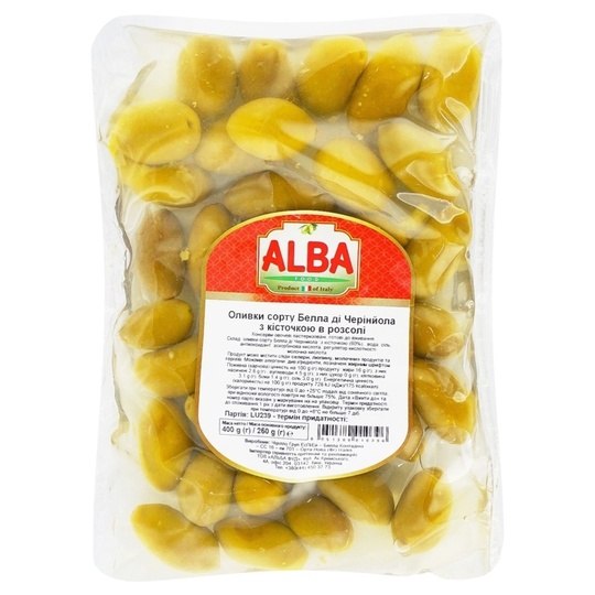 Оливки з/к Alba Food в/у 400г