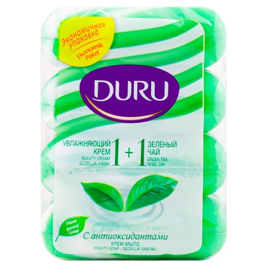 Мило тверде зелен.чай Duru 1+1 80г 4шт