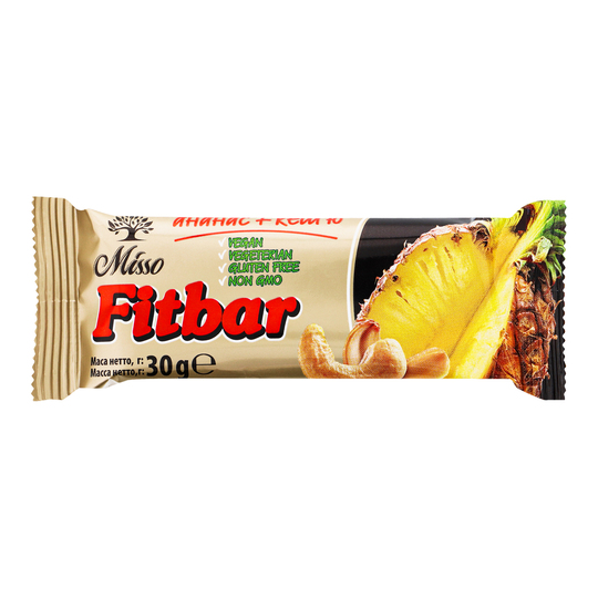Батончик fitbar ананас+кеш'ю Misso 30г