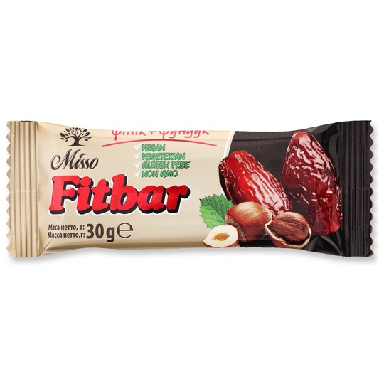 Батончик fitbar фінік+фундук Misso 30г