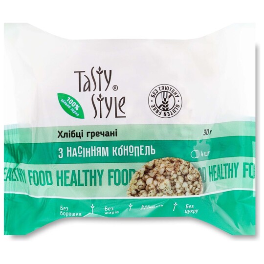 Хлібці Гречані нас/коноп.Tasty Style30г
