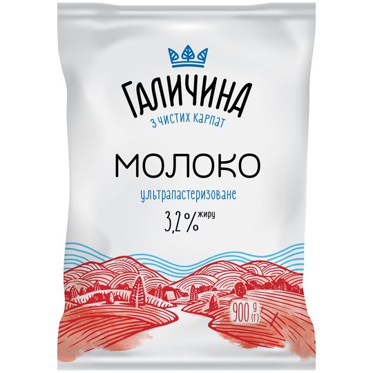 Молоко 3,2% Галичина т/ф 900г