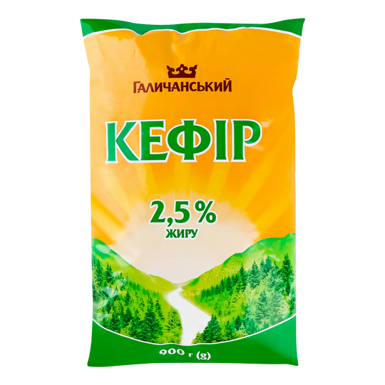 Кефір 2,5% ГаличанськиЙ п/е 900г