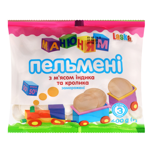Пельмені Ма-ню-ням індик,крол.Laska 600г
