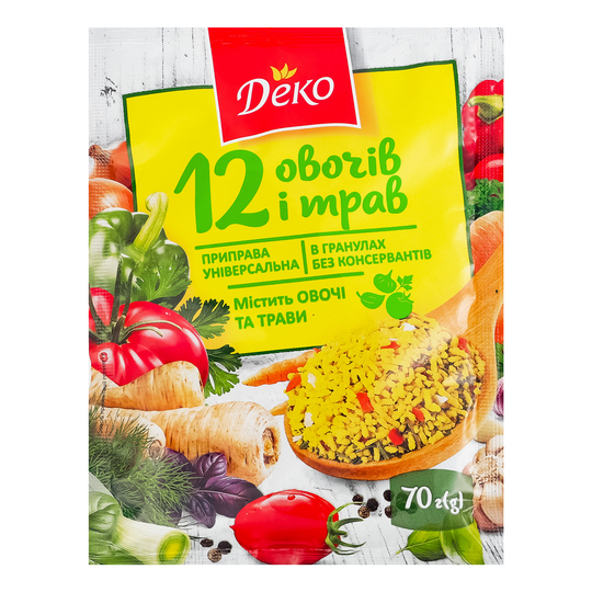 Приправа універ. 12 овоч Деко 70г