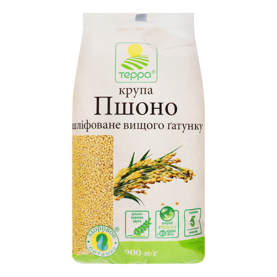 Крупа пшоно шліфов. вищ.гат. Терра 900г