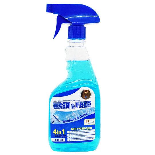 Засіб д/миття скла/дзеркал Wash Free500г