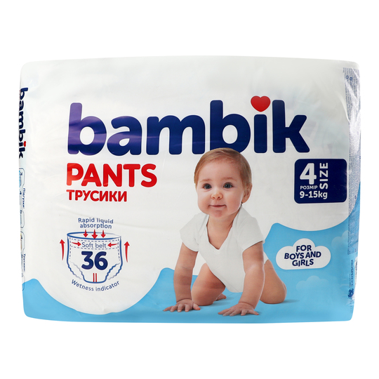 Підгуз-трусики дит.Bambik(4)9-15кг36 шт