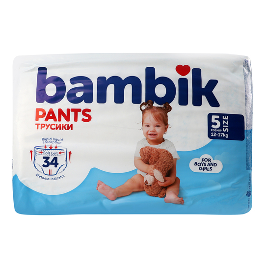 Підгуз-трусики дит.Bambik(5)12-17кг34шт
