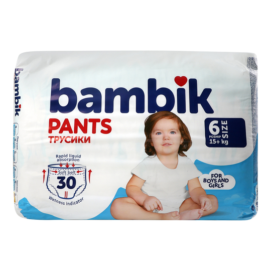 Підгуз-трусики дит.Bambik(6) 15+кг 30шт