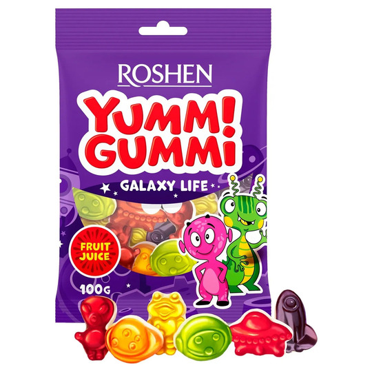 Цукерки жел.Yum.Gum.Galaxy Life Рошен70г