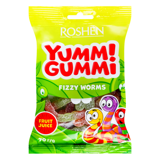 Цукерки жел.Yum.Gum.Fizzy Worms Рошен70г