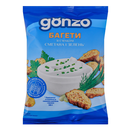 Багет пшенич.сметана зелень Gonzo 50г
