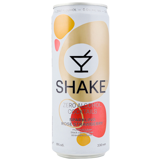 Напій б/а Shake strawberry 0,33л з/б