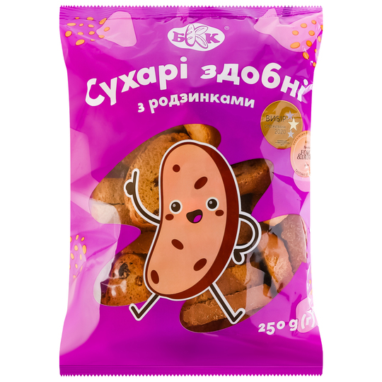 Сухарі здобні з/родз. фас. БКК 250г