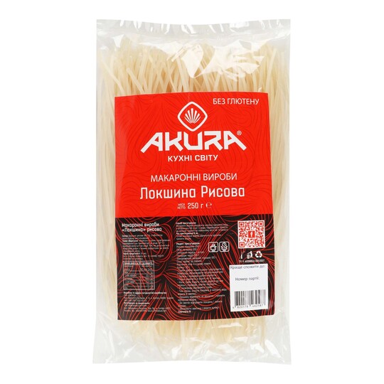 Локшина рисова без глютену Акура 250г