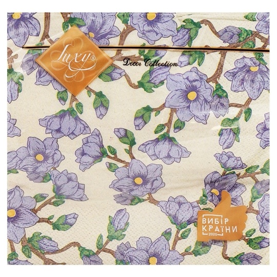 Серветка дек. 3ш. 33х33Luxy Бл.магн.18шт