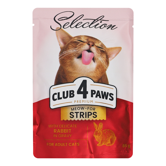 Корм конс. д/кот.Club 4Paws крол.соус85г