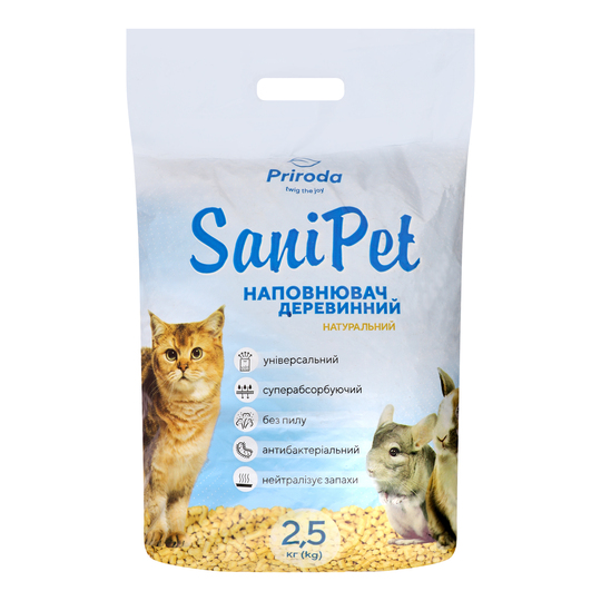 Наповнювач дер. Природа Sani Pet ун2,5кг