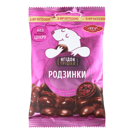 Драже родзинки у шок.з фруктозою АВК75г