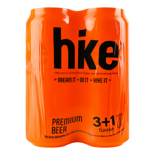 Пиво св. Hike Premium 4,9% 4*0,5л з/б
