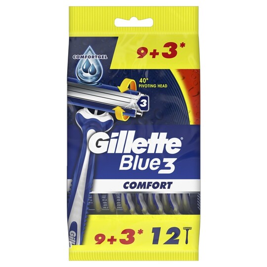 Бритви однораз.BLUE3 Gillette 9+3шт