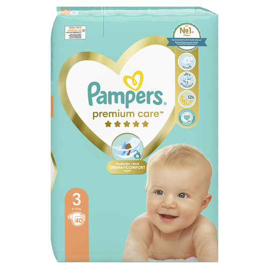 Підгузки Premium (6-10кг) Pampers 40шт