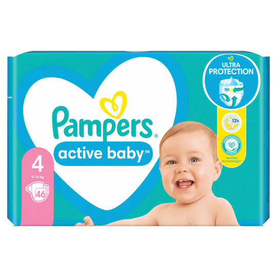 Пiдгузники Active (9-14 кг) Pampers 46шт