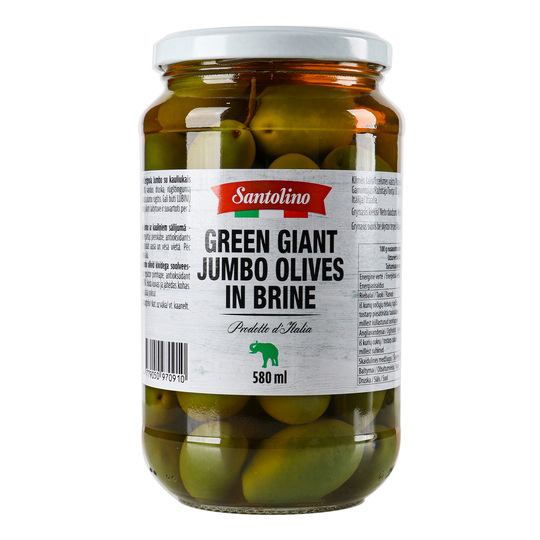 Оливки вел.зелені з кіст.Santolino 565г