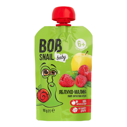 Пюре Яблуко-Малина Равлик Боб 90г