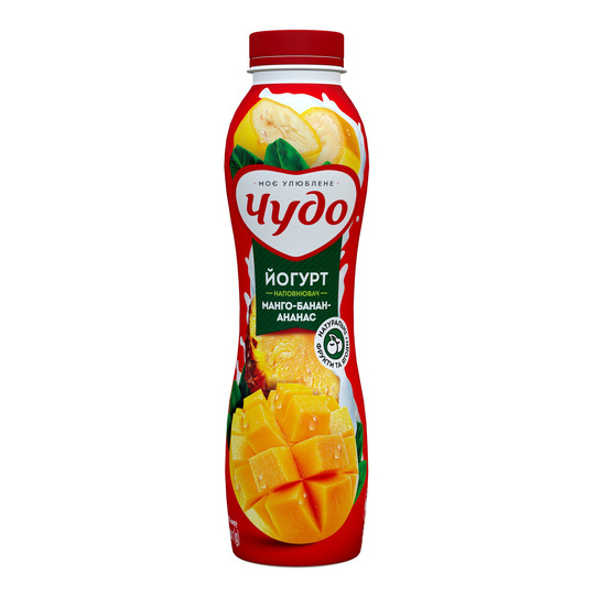 Йогурт Чудо 2,5% Ман.-Бан.-Ан. 520г пл.