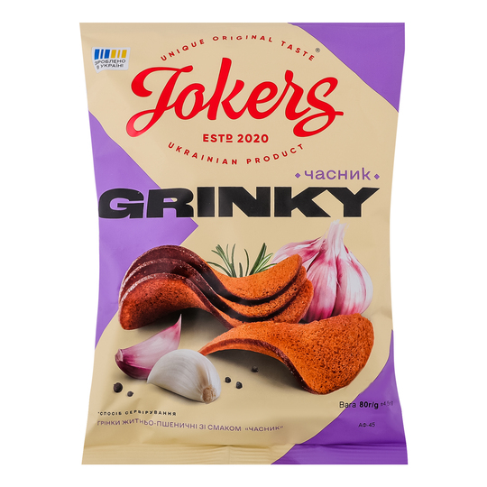 Грінки житньо-пшеничні часник Jokers 80г
