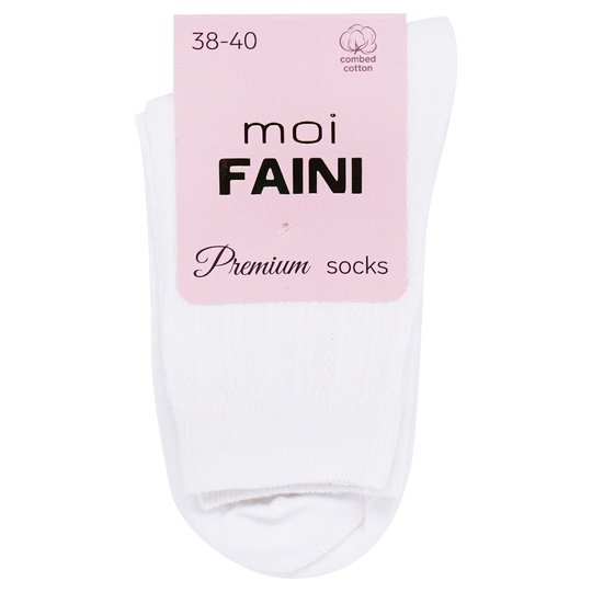 Шкарпетки ж.moi FAINI коса білі р.38-40