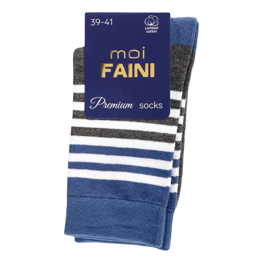 Шкарпетки ч.moi FAINI смуг т.сір.р.39-41