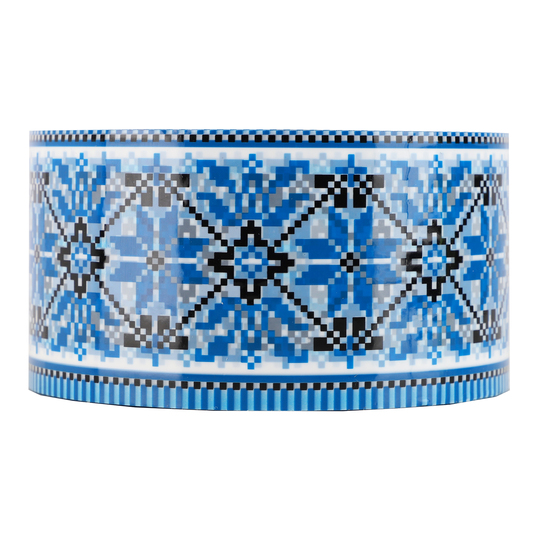 Стрічка клейка BuroMax,вишиванка синя