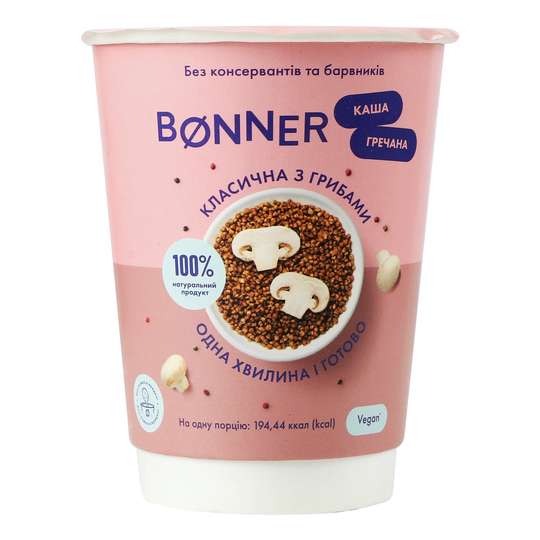Каша гречана з грибами ш/п Bonner 60г