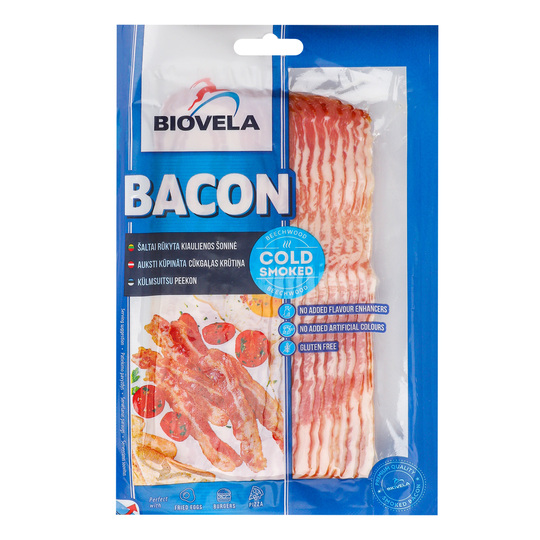 Бекон с/к в/с Biovela в/у 140г
