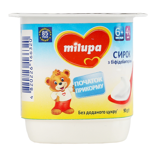 Сирок Мілупа 4% натуральний 90г