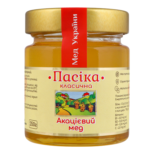 Мед акацієвий натур. Пасіка с/б 250г