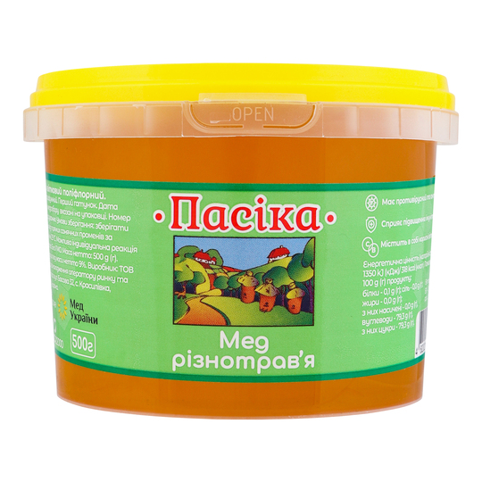 Мед різнотрав'я нат.Пасіка пл/в 500г